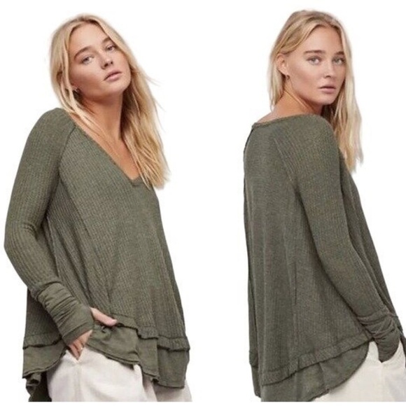 Free People Tops - Free People Laguna Thermal Henley Long Sleeve
